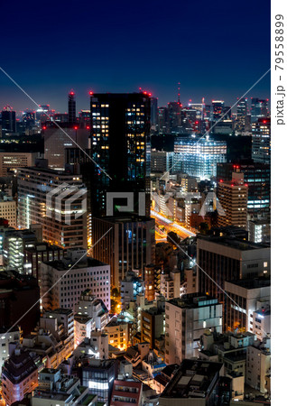 東京夜景 飯田橋からの写真素材