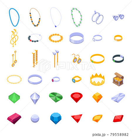 Jeweler icons set, isometric style 79558982