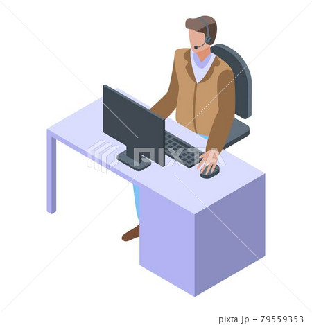 Call center manager icon, isometric style 79559353