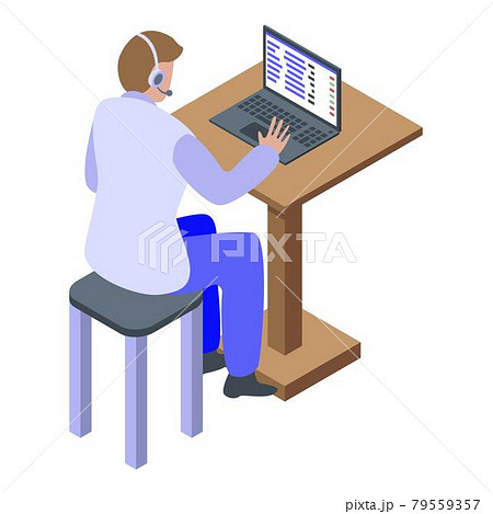 Call center employer icon, isometric style 79559357