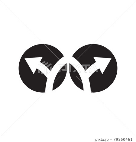 Left and right sign symbol logo design template 79560461