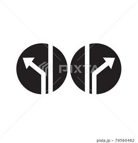 Left and right sign symbol logo design template Left and right sign symbol logo design template 79560462
