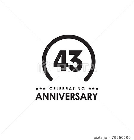 43th year anniversary logo design template 79560506