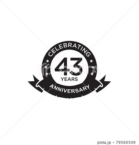 43th year anniversary logo design template 79560509