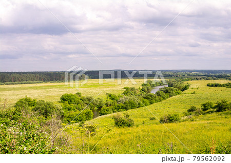 Spacious fields around the river hot summer Spacious fields around the river hot summer 79562092