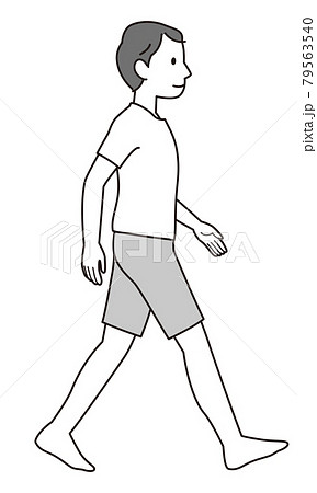 歩く姿勢 説明図 歩き方のイラスト素材