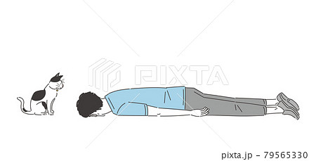 悩み疲れた男性のイラスト素材