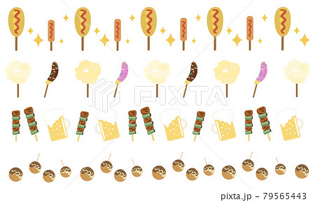 夏祭りイラストセット 夏祭りイラストセット 79565443
