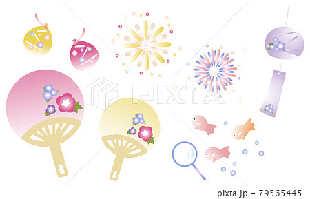 夏祭りイラストセット 夏祭りイラストセット 79565445