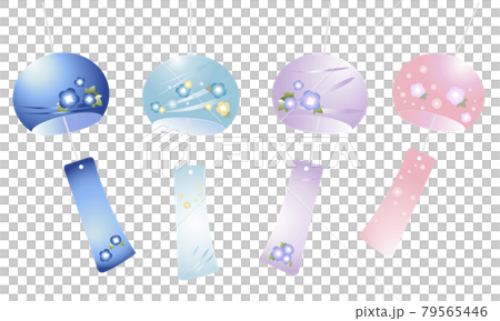 Wind chime / summer festival illustration set 79565446