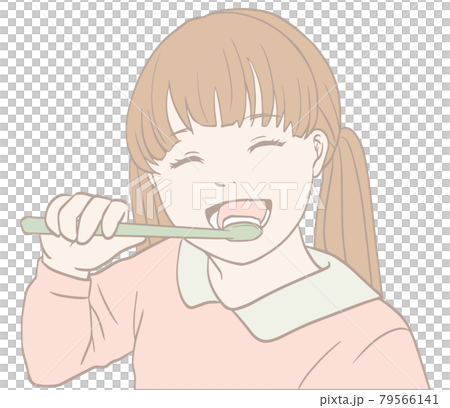 歯みがきをする子ども（パステルカラー） 79566141
