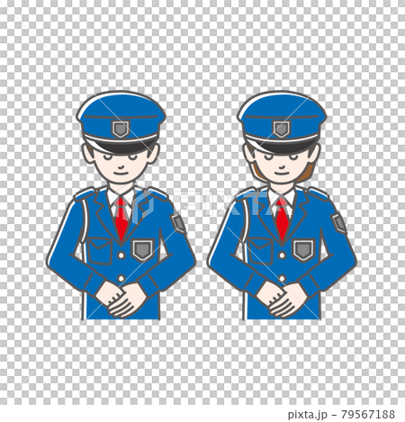警備員のお辞儀イラストのイラスト素材