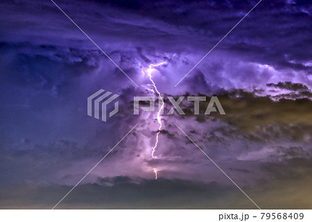 横浜の上空に現れた稲妻 横浜の上空に現れた稲妻 79568409