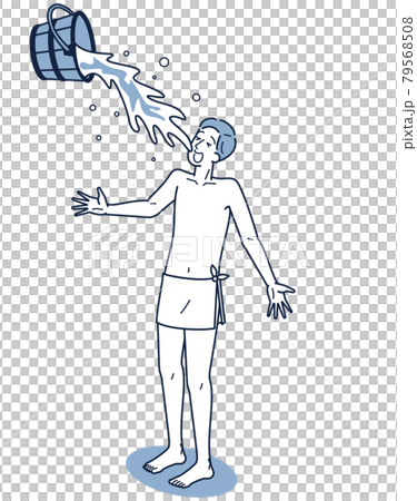A male isometric with a towel wrapped around the body A male isometric with a towel wrapped around the body 79568508