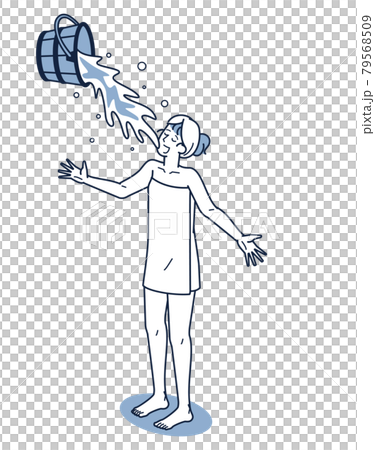 Isometric of a woman wrapped in a towel that bathes her whole body Isometric of a woman wrapped in a towel that bathes her whole body 79568509