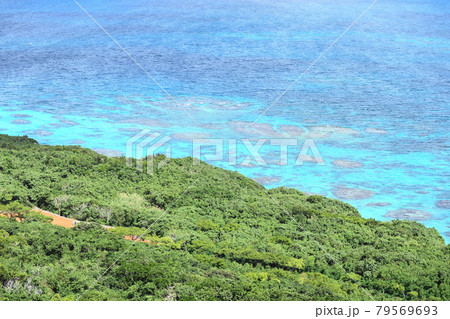 沖縄・宮古島の美しい珊瑚礁の海 0110 沖縄・宮古島の美しい珊瑚礁の海 0110 79569693