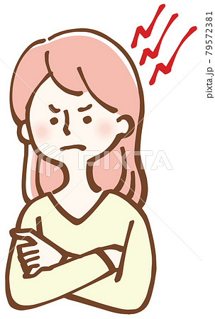 イライラ 怒る 女性イラストのイラスト素材
