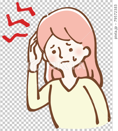 頭痛 ストレス 女性イラストのイラスト素材