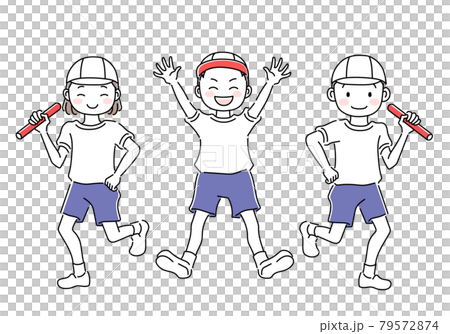 体操服の男子と女子　運動会 79572874