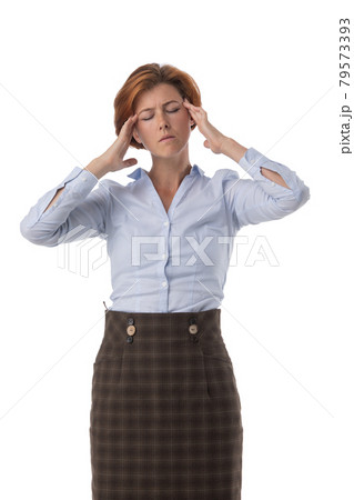 Business woman with headache 79573393