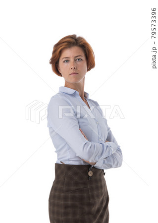 Businesswoman isolated on white 79573396