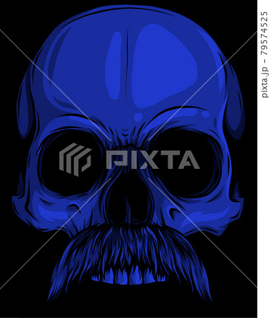 vector illustration of Human skull with moustache vector illustration of Human skull with moustache 79574525