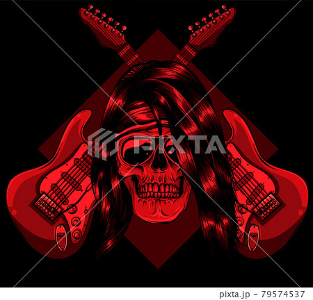 skull with crossing guitars vector illustration design skull with crossing guitars vector illustration design 79574537