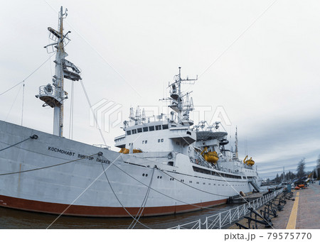Research vessel COSMONAUT VIKTOR PATSAEV on the pier of Kaliningrad 79575770
