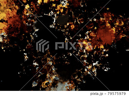 暗闇に光るオレンジの幻想的なキラキラ宝石テクスチャ背景 79575979