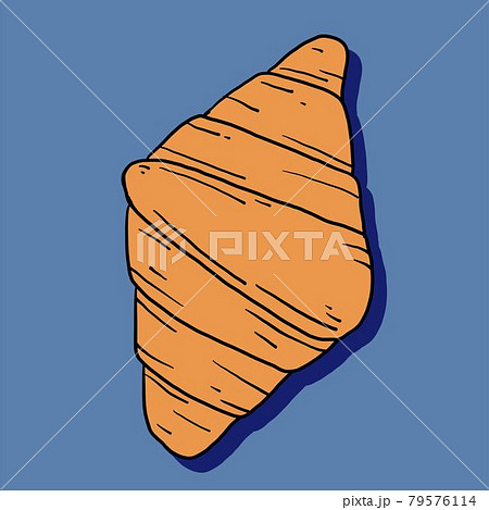 Doodle freehand sketch drawing of croissant bread. 79576114