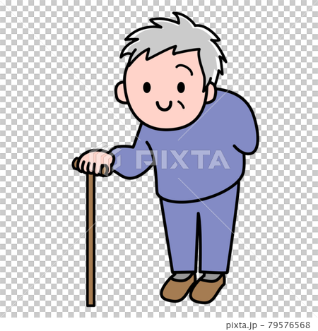 高齢者 お年寄り 杖 老人 イラスト素材のイラスト素材