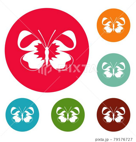 Light butterfly icons circle set vector 79576727