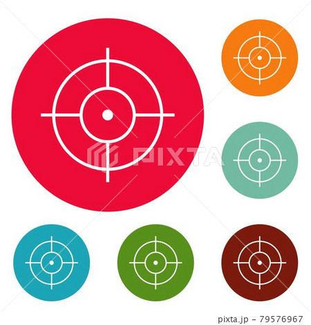 Shooting icons circle set vector 79576967