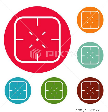 Military objective icons circle set vector Military objective icons circle set vector 79577008