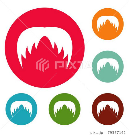 Head hair icons circle set vector 79577142