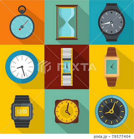 Autodial icons set, flat style 79577404