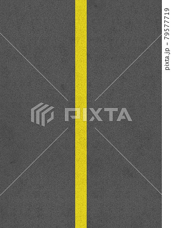 黄色いセンターラインがある道路のイラスト No 01のイラスト素材