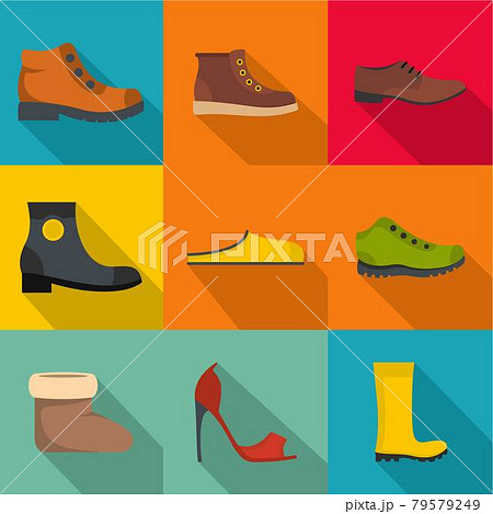 Shoemaker icons set, flat style 79579249