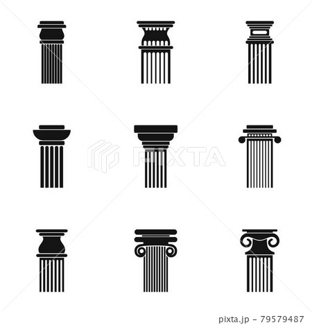 Pillar icons set, simple style 79579487
