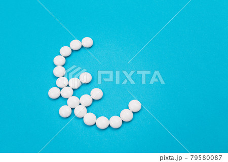 Pharmaceutical Industry and Business - Euro Symbol Made from White Pills 79580087