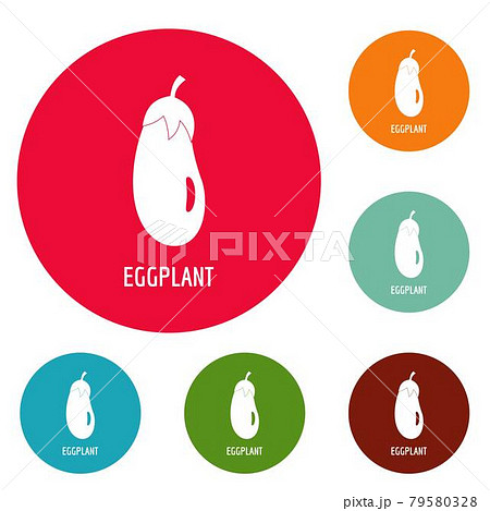 Eggplant icons circle set vector Eggplant icons circle set vector 79580328
