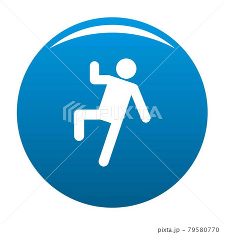 Stick figure stickman icon blue vector 79580770