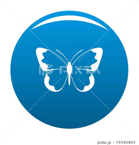 Small butterfly icon blue vector 79580805