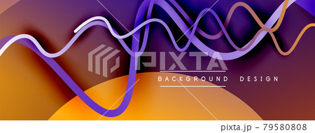 Abstract gradient background with wave line with shadow effect. Geometric composition. 3D shadow effects and fluid gradients 79580808