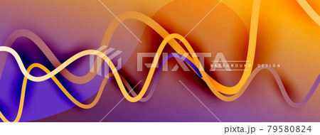 Abstract gradient background with wave line with shadow effect. Geometric composition. 3D shadow effects and fluid gradients 79580824