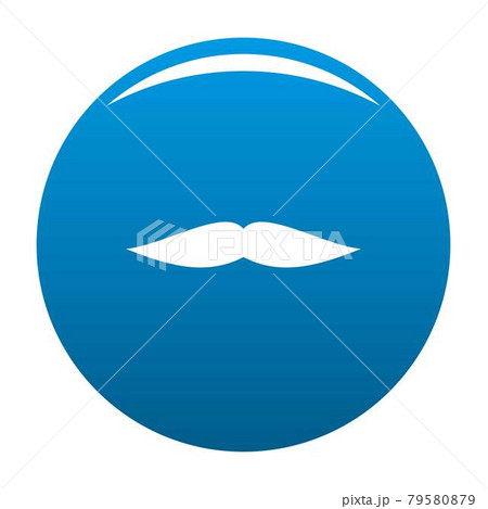 Flat mustache icon blue vector Flat mustache icon blue vector 79580879