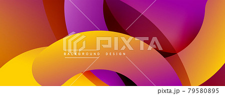 Abstract overlapping lines and circles geometric background with gradient colors 79580895