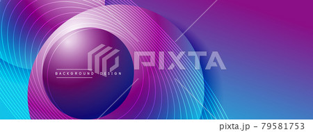 Gradient circles with shadows. Vector techno abstract background. Modern overlapping forms wallpaper background, design template 79581753