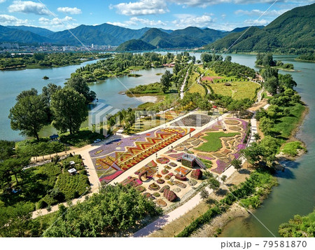 公園 風景 花畑 79581870