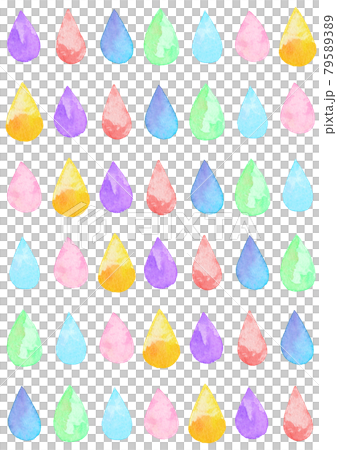 カラフルな雨粒 79589389